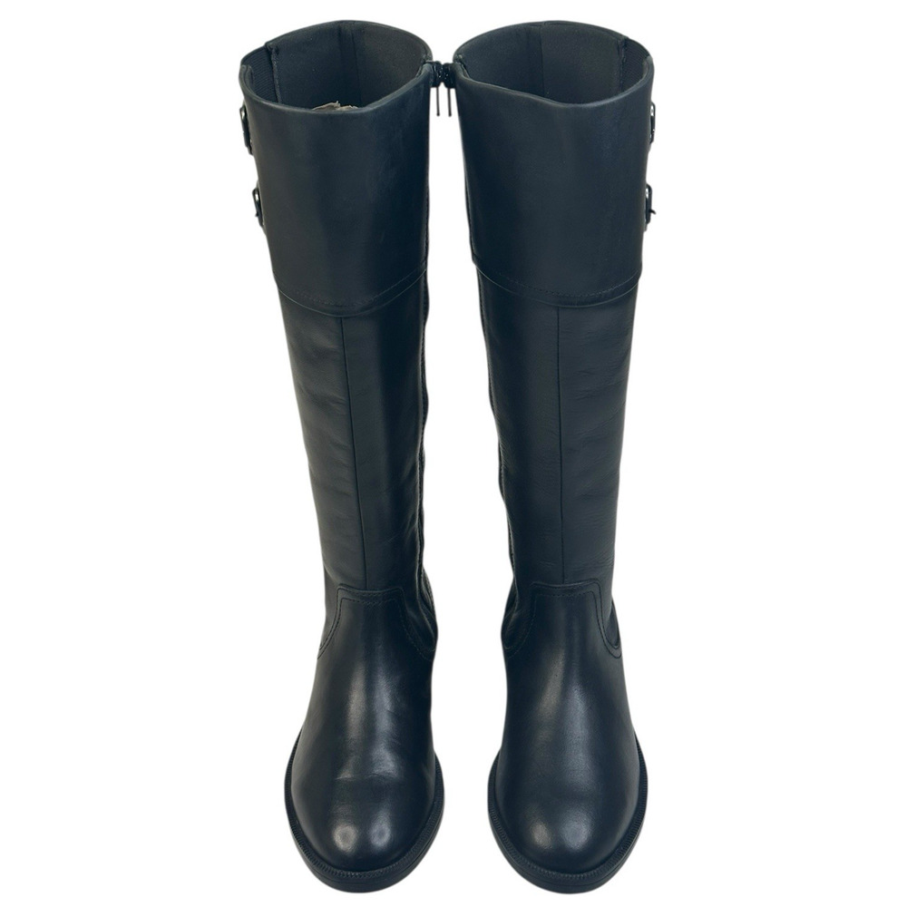 Clarks Adalynn Hope Black Leather Tall Riding Boots Womens 7M Side Zip $140 - Picture 2 of 10
